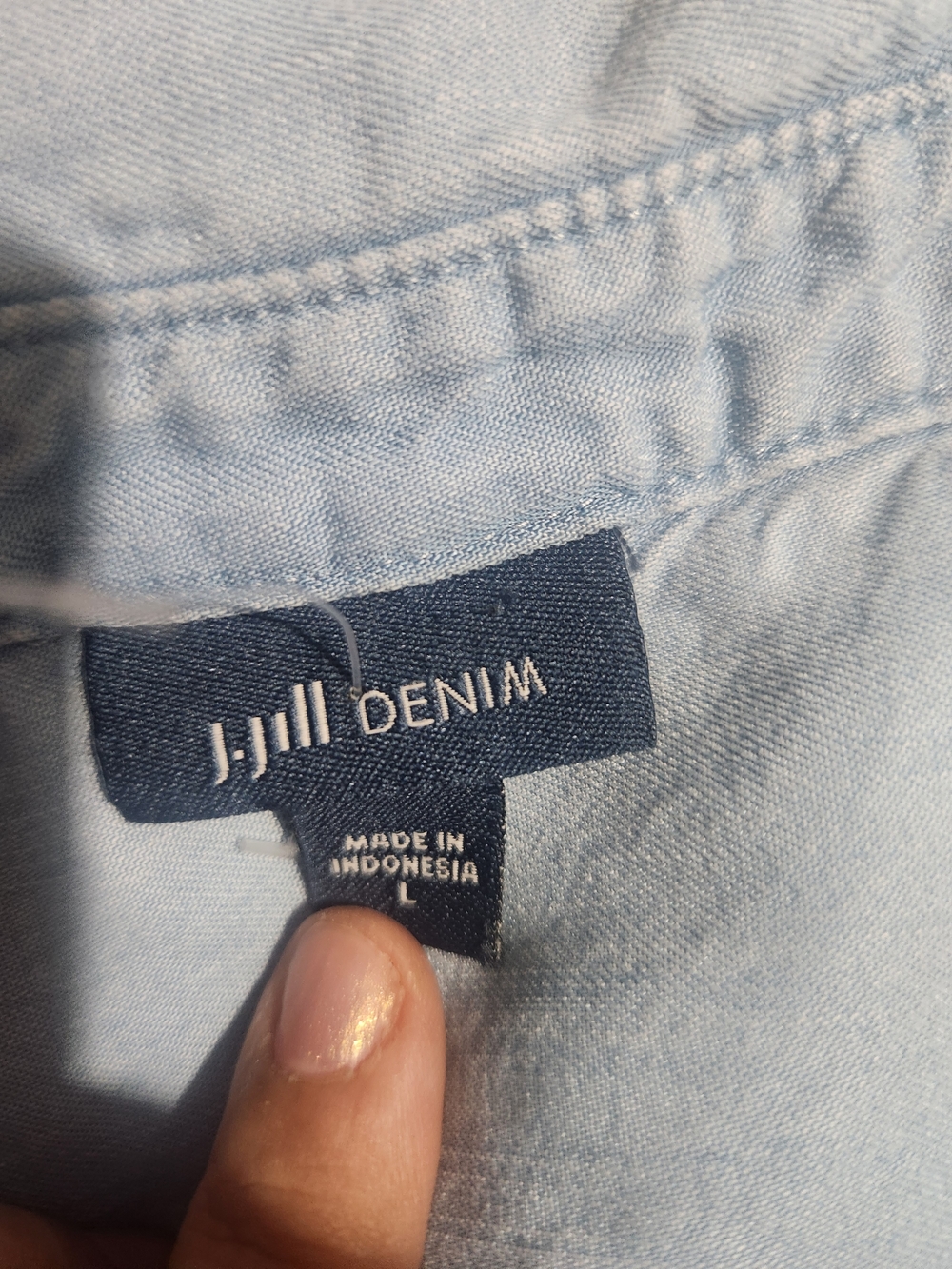 J. Jill Light Blue to White Ombre Button-Down Shirt - Picture 9 of 11